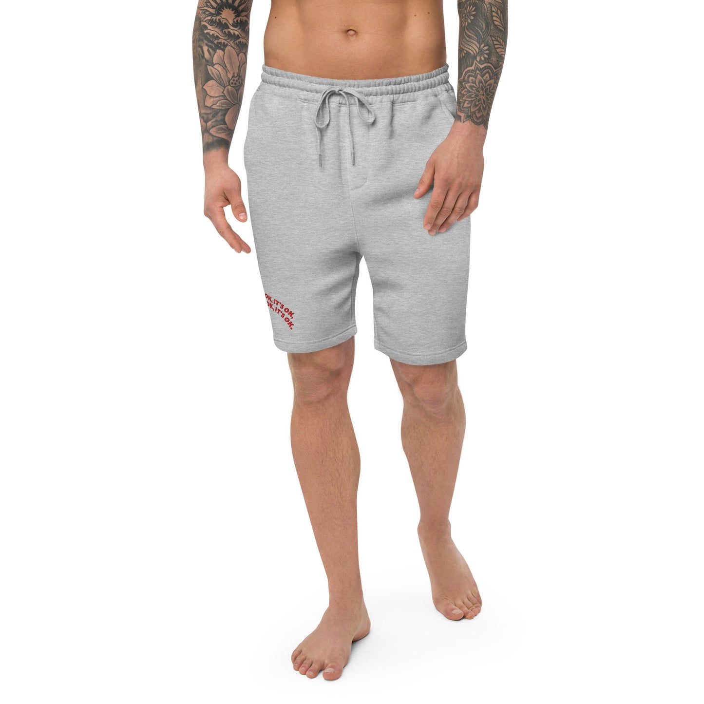 It's OK Men's Embroidered Fleece Shorts