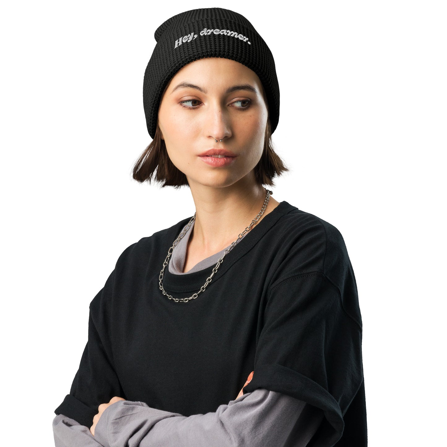 "Hey, Dreamer" Waffle Beanie