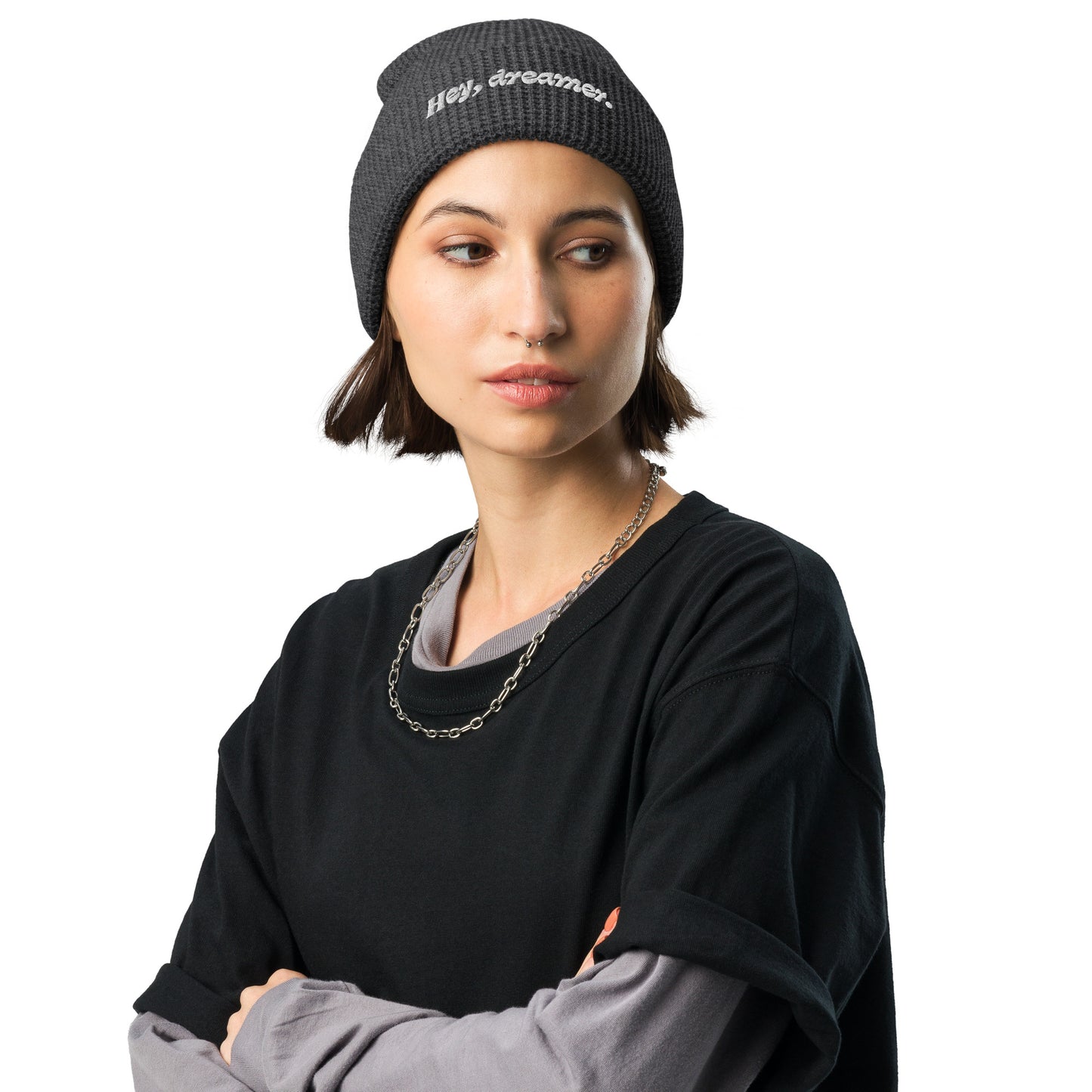 "Hey, Dreamer" Waffle Beanie