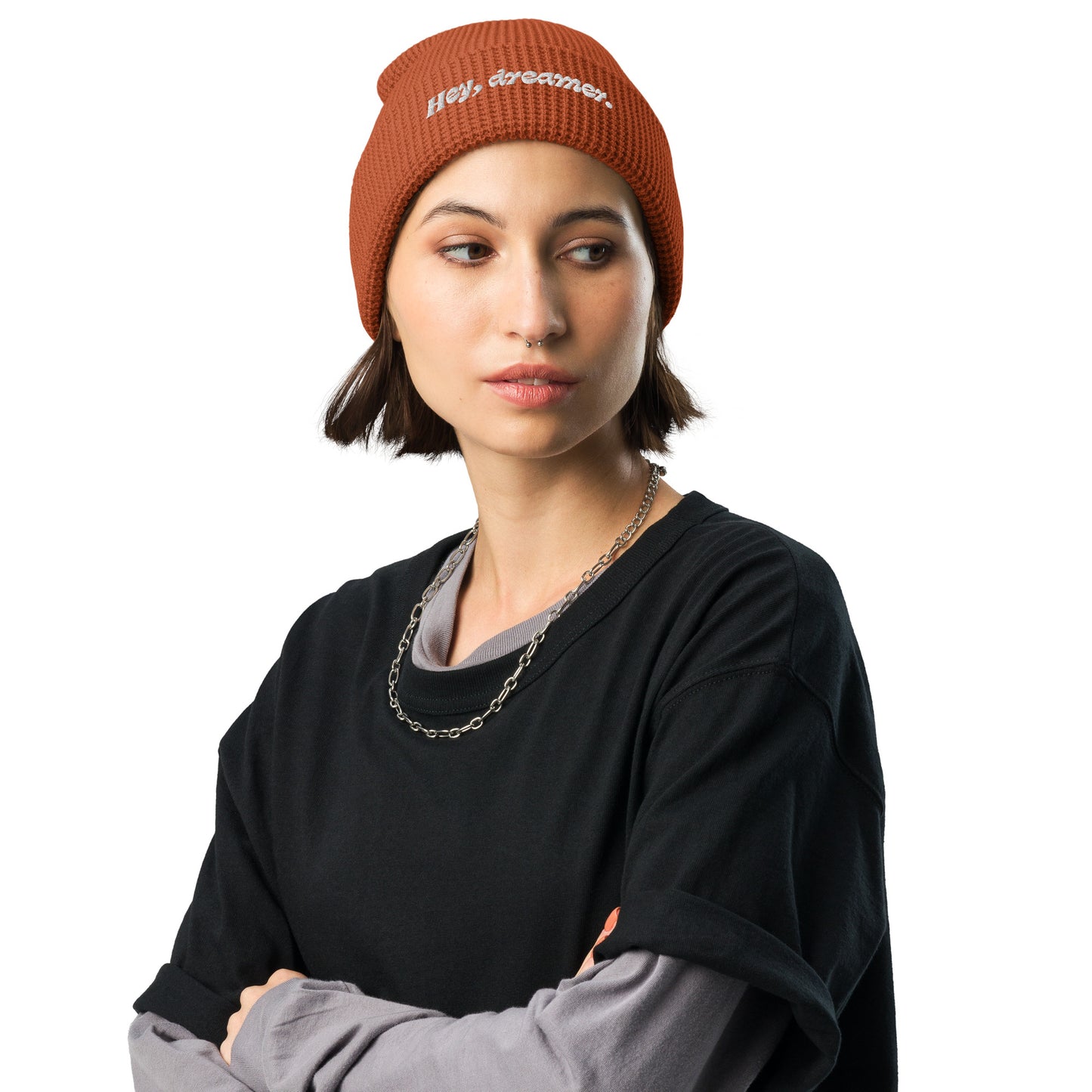 "Hey, Dreamer" Waffle Beanie