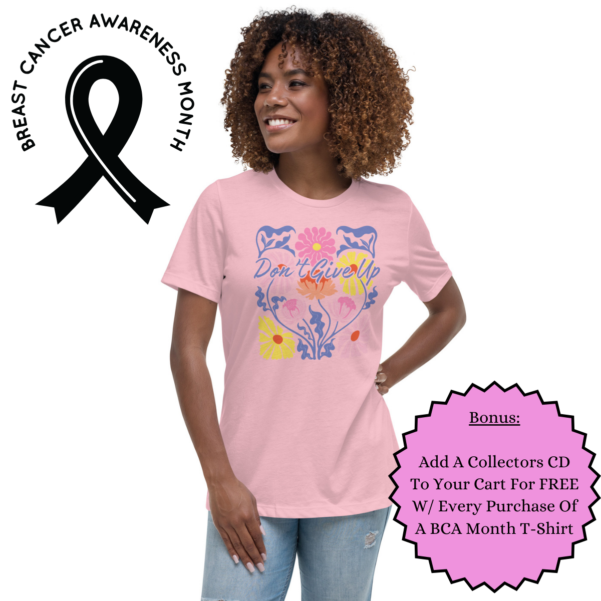 Pink Breast Cancer Awareness Spread The Hope Women T-Shirt White XXL