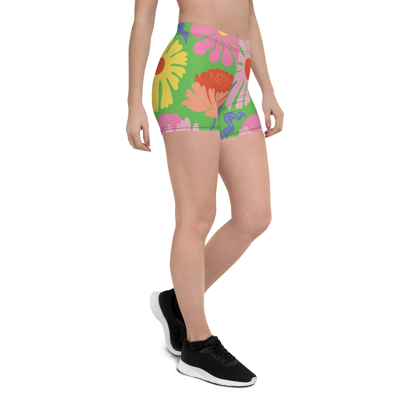 Floral Athletic Shorts (Green)