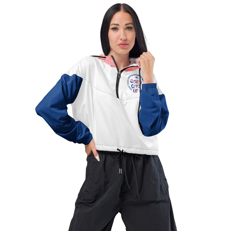 Don't Give Up Women's Cropped Windbreaker - The Official Nightbirde Store
