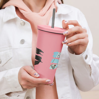 It's OK Covers Insulated tumbler with a straw