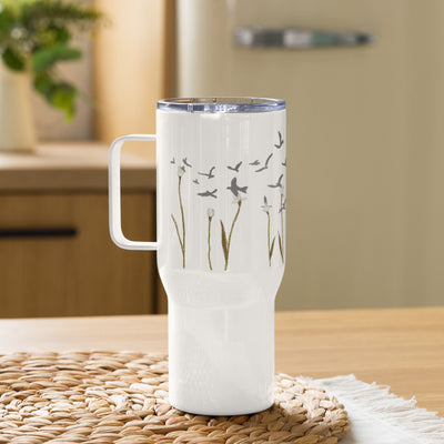 PFTD Art "Flowers" Travel mug with a handle