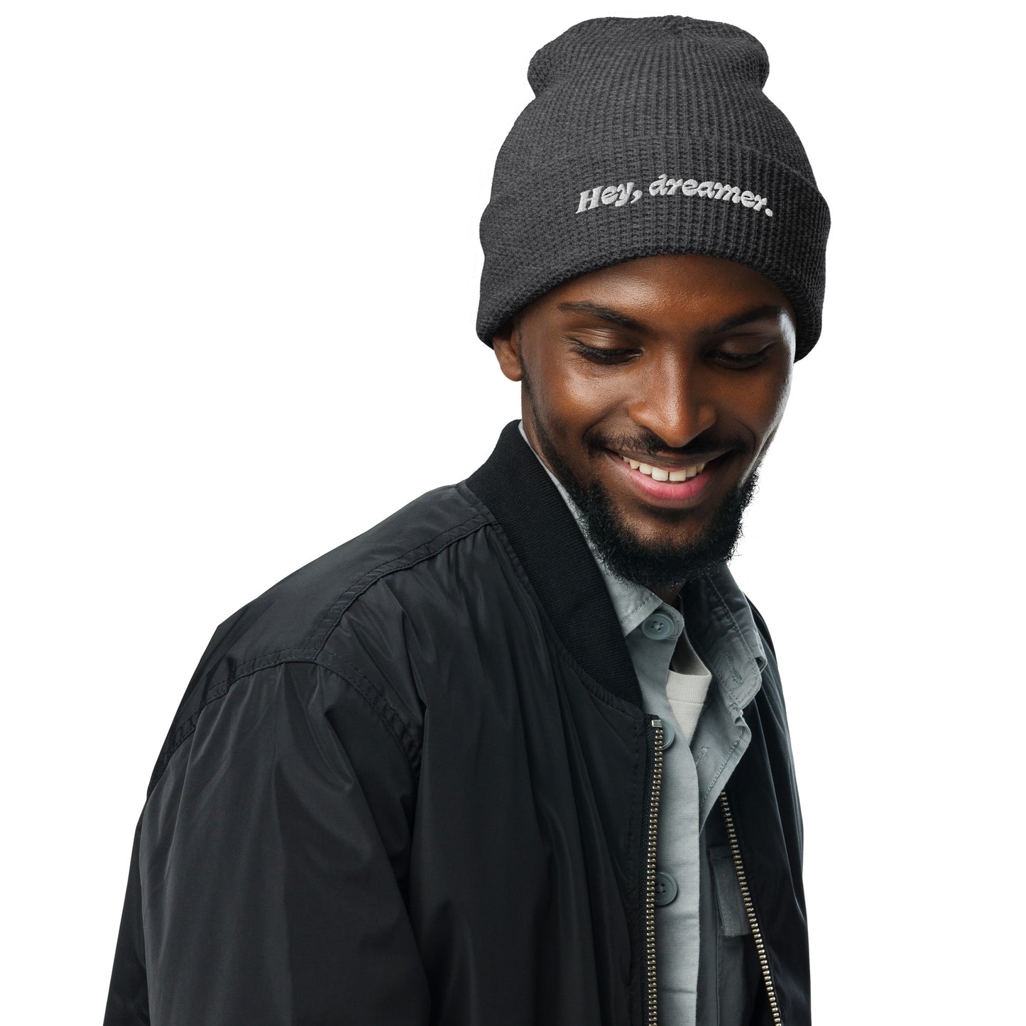 "Hey, Dreamer" Waffle Beanie